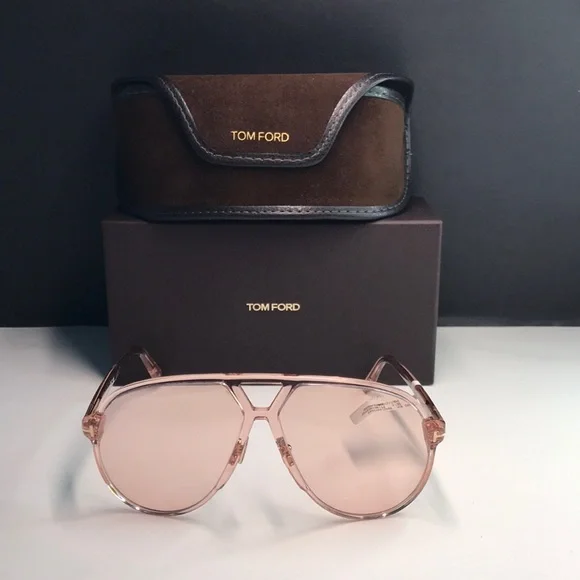NWT TOM FORD Bertrand FT1061 72Z Pink 64MM Pilot Sunglasses – Full Set